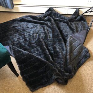 73" x 59"  Rectangular Fluffy Rabbit synthetic Plush throw blanket or area rug.